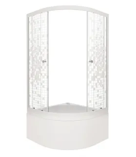 Душевая кабина Triton Стандарт-Мозаика Щ0000061797 90x90 см профиль белый стекло мозаика